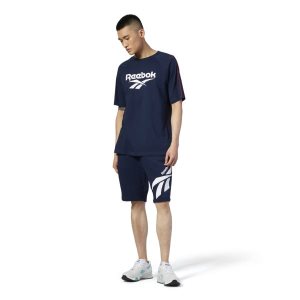 Reebok Classic Vector Print T Shirt Herren - Navy - DE 081-DVG